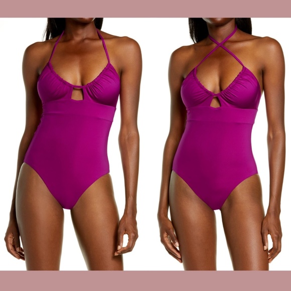 NEW BECCA [ Medium ] Color Code Candice One Piece‎ Swimsuit in Berry - Picture 1 of 12